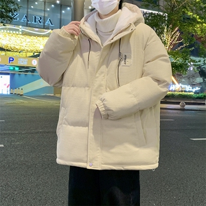 冬季青少年灯芯绒连帽棉衣潮牌羊羔毛加绒加厚棉服外套5305-P85图片