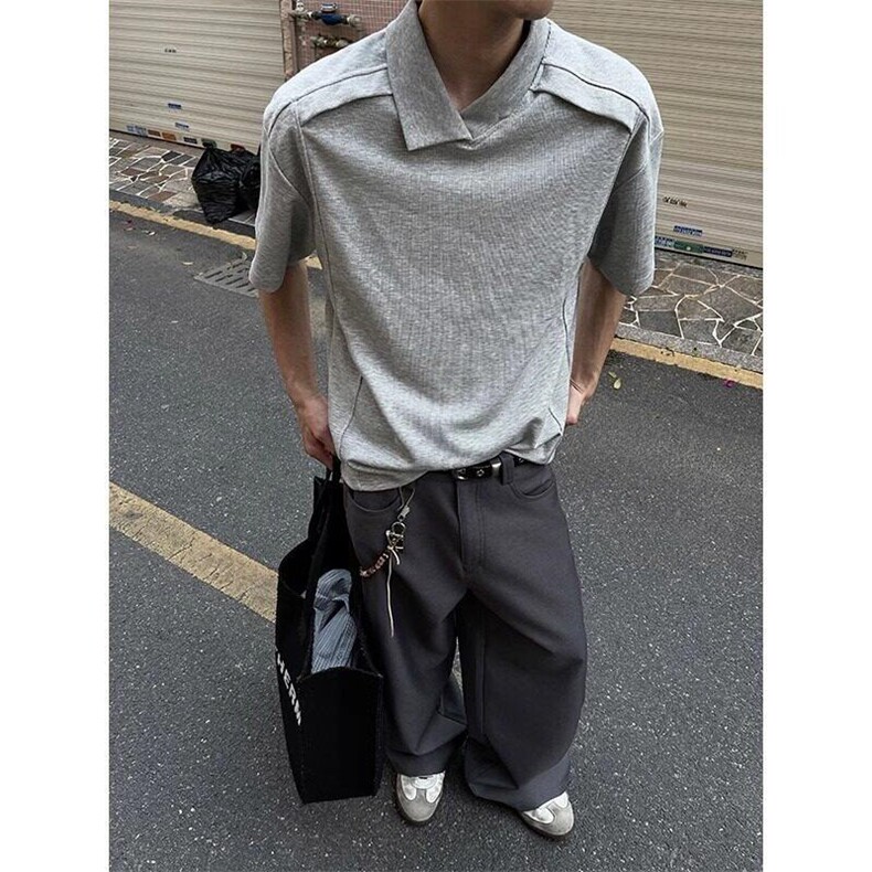 美式复古短袖男款夏季cleanfit不规则正肩t恤重磅半袖L50011-P33,男装T恤,星座1008