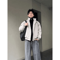 高品质春装新款老钱风美式高街解构立领棒球服飞行夹克潮休闲外套，男装夹克，电商A486