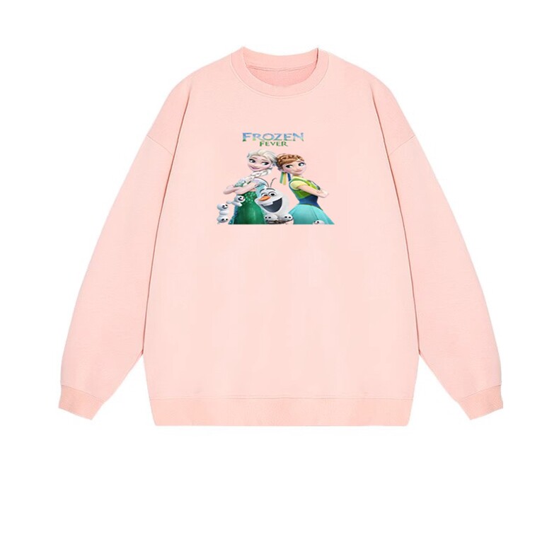 2025年秋季套头长袖时尚百搭通勤简约休闲冰雪奇缘,女装卫衣/绒衫,花可