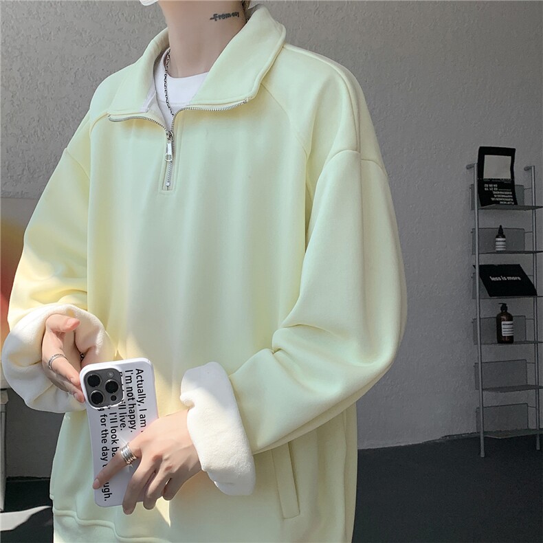 现货DSA059-WY10171-特p46控78立领半拉链大码百搭卫衣,男装卫衣,电商A059