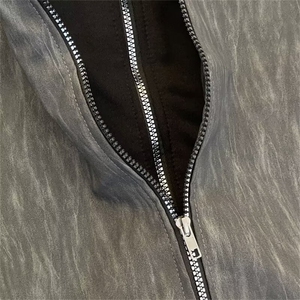 设计美式复古棒球服男春季宽松休闲短款连帽pu皮纹理外套J690/P90图片