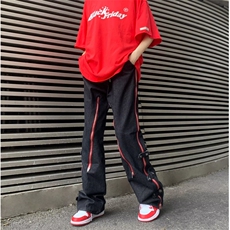 美式高街排扣黄泥牛仔裤男2024秋季新款vibe风设计感BK59-P83，男装牛仔裤，星座1109-3