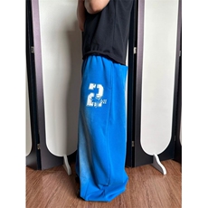 少年感美式复古做旧字母印花抽绳休闲裤男女宽松直筒百搭运动长裤，女装休闲裤，星座516A