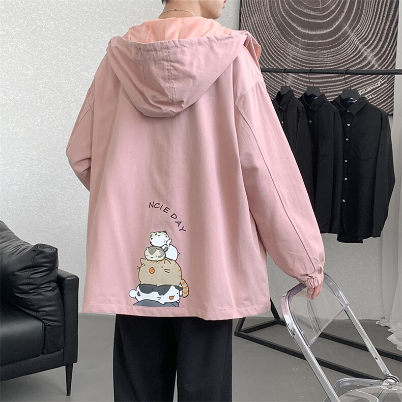 JK41090-P85纯棉连帽夹克男士大码工装夹克男外套男,男装夹克,电商A040