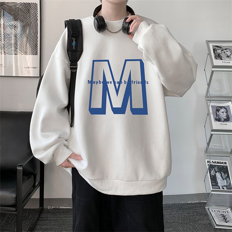 圆领卫衣男大码加厚加绒长袖t恤男S6260-P28加绒款-P33，男装卫衣，电商A040