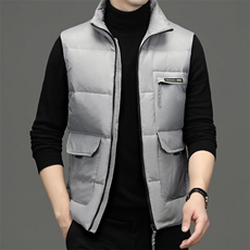 冬装白鸭绒羽绒服中年男士商务休闲冬季马甲新款加厚保暖上衣外套，男装背心/马甲，电商B212（原钱塘6029）
