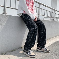 牛仔裤男夏季潮大码休闲裤子高街设计感N746P45，男装牛仔裤，星座1116-2