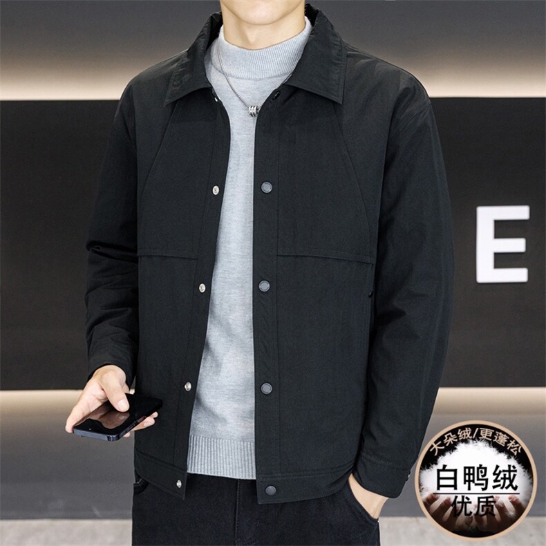 行政夹克羽绒服外套男2025新款秋冬季高级感商务休闲衬衣服男款,男装夹克,星座914