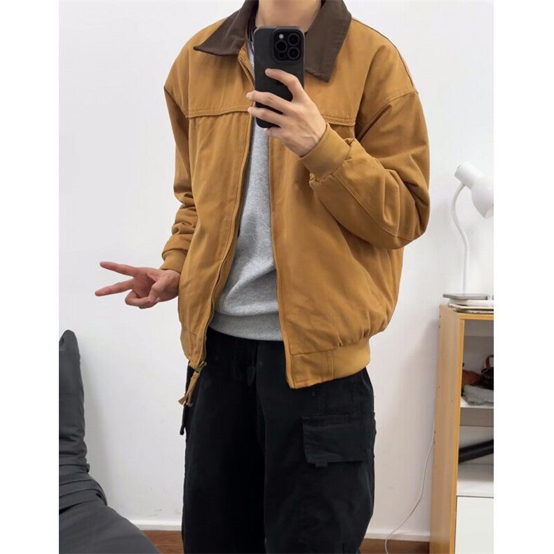 美式vintage复古底特律工装夹克男春秋季棒球服短款ootd正肩外套,男装夹克,星座601-1