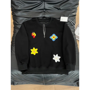 350g重磅华棉时尚潮流花卉刺绣卫衣男W24583-特P38建议零售价98