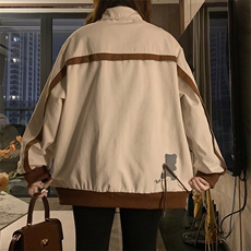减龄撞色夹克外套女2025春秋季新款韩版宽松棒球服上衣C728-88，男装夹克，星座911-2(原星座613-2）