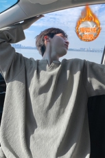 冬季450g重磅保暖银狐绒V领大码长袖T恤男T51121J加绒-特P32控59，男装T恤，电商A001