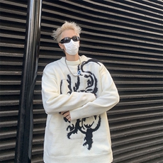 套头毛衣女潮牌宽松百搭情侣慵懒风针织衫上衣MY05663-P55，男装针织衫/毛衣，星座308B-2
