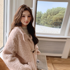 【已出货】2025冬法式复古圈圈毛连帽外套2C372-9069-P195控278，女装短外套，2C372