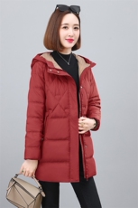 时尚中长款修身显瘦保暖羽绒服女，女装羽绒服，依恋蒂丝