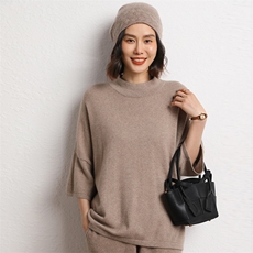 羊绒衫女半高领宽松毛衣百搭时尚针织打底衫，女装羊绒衫，五色羊羊绒
