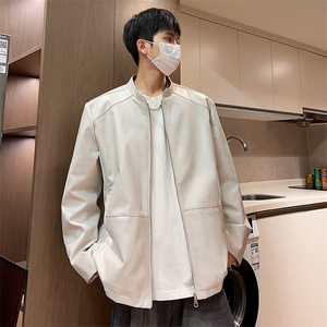 男士立领皮夹克男秋季宽松机床皮衣潮外套A266-PY005-特P40图片