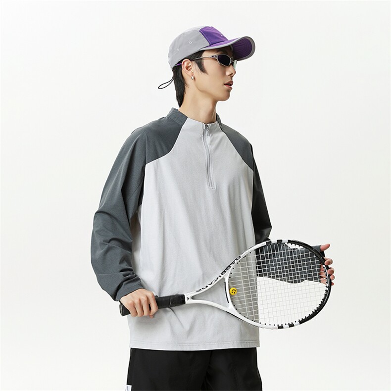 311B-1-YZ35002-P45控68时尚撞色拼接透气长袖T恤高品质二开,男装T恤,星座311B-1