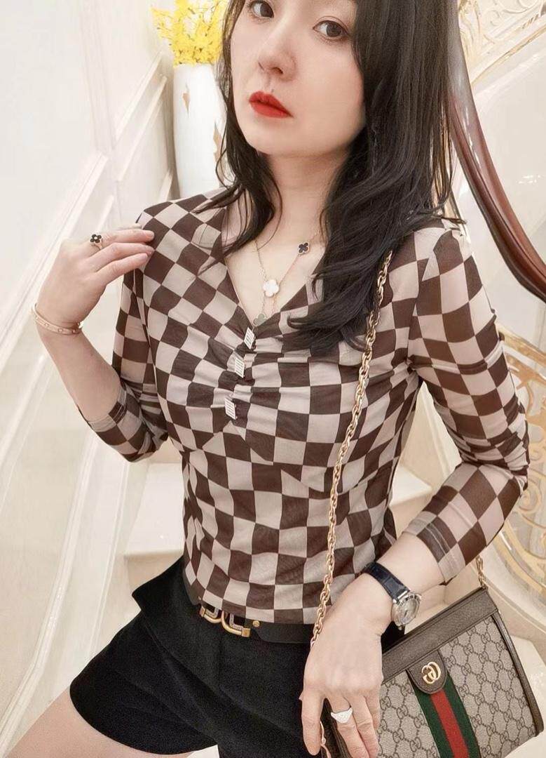 春装新款，南韩网印花打底衫，其它，赫琳娜