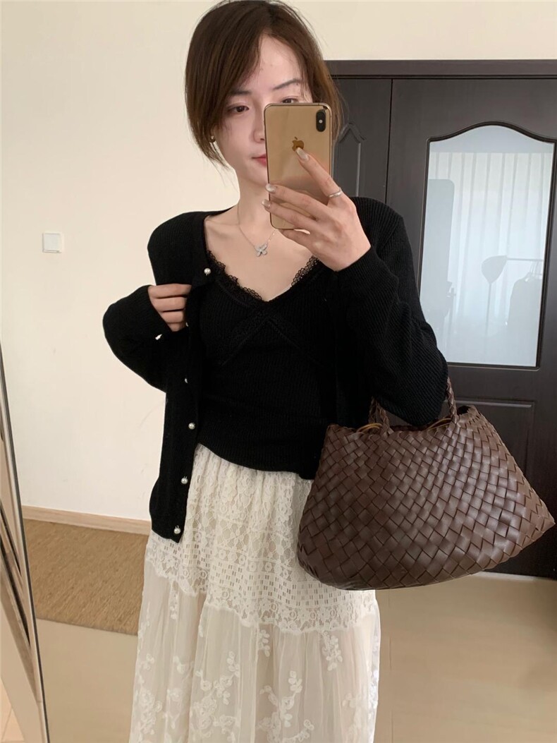 优雅气质女装羊毛衫套装显瘦蕾丝吊带开衫两件套,女装羊毛衫,圣旺供货