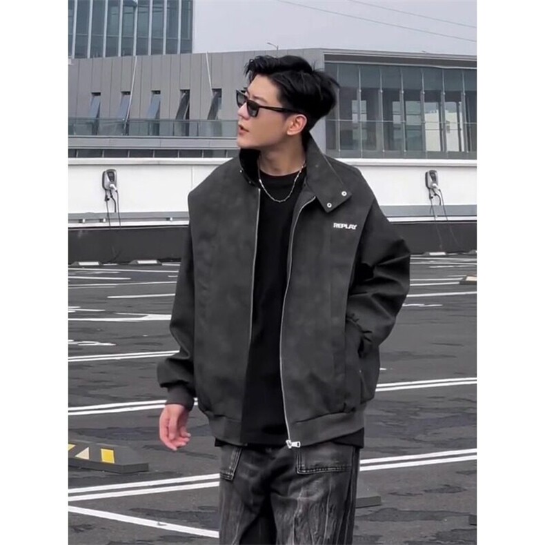 美式立领皮衣外套哈灵顿夹克机车风棒球服 JK639 特P73图片