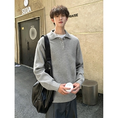 软糯针织衫polo领毛衣长袖休闲简约百搭纯色男5Q4083-TP60108，男装针织衫/毛衣，电商A102