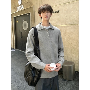 软糯针织衫polo领毛衣长袖休闲简约百搭纯色男5Q4083-TP60108图片