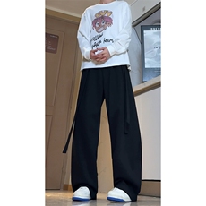 宽松垂感裤男春季新款2025潮流飘带设计感休闲裤子-A2003TP55控98，男装休闲裤，电商B241