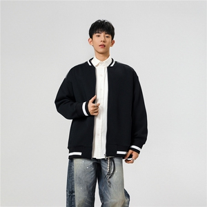 重磅420克boxy短款立领开衫棒球服液态棉爽滑外套男D9899-P68图片
