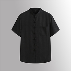 风唐装中年短袖衬衫套装男士夏装太极服宽松套装CF2306-P115，男装休闲套装，星座1105-3
