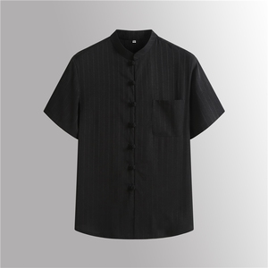 风唐装中年短袖衬衫套装男士夏装太极服宽松套装CF2306-P115图片
