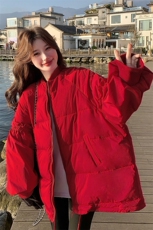 新款已出货新年款红色羽绒服2C007-527-345-K518（90绒），女装羽绒服，2C007