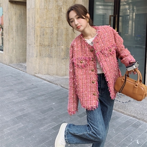 时尚小香风外套女中长款 优雅显瘦羊毛短外套图片