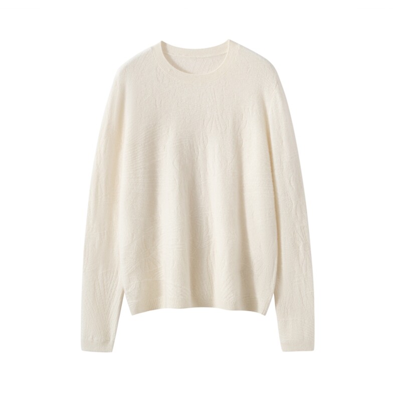 2025秋冬新款羊绒衫女100%纯山羊绒圆领简约休闲针织套衫慵懒上衣，女装羊绒衫，戎美山