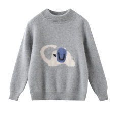 新款百搭半高领小象提花，童装儿童羊毛衫，鑫贝羊绒