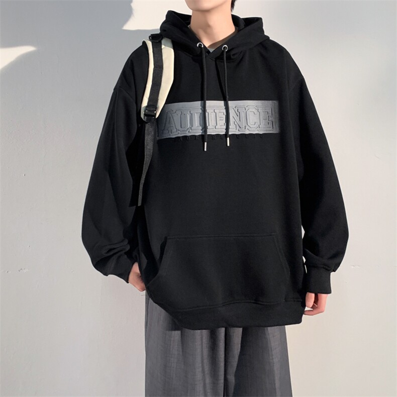 EQ190凹凸印花连帽套头卫衣男装港风潮流春季外套P58,男装卫衣,电商C306-1