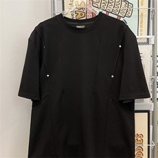 美式复古潮牌夏季解构柳钉褶皱短袖T恤休闲宽松痞帅上衣YW126P40，男装T恤，星座1013-1