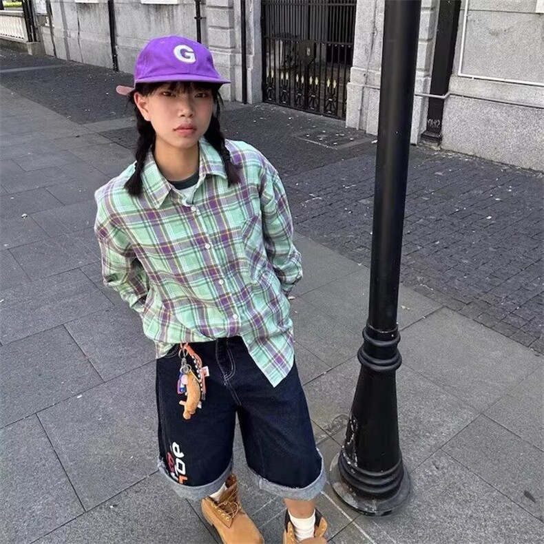 1506/Q30270/P43美式衬衫男女休闲宽松百搭潮牌设计感外套青少年,男装衬衫,星座1506