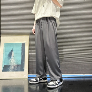 港风垂感西裤ins直筒宽松男士裤子夏季薄款AT100P38图片