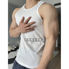 重磅弹力透气螺纹背心男款打底t恤弹性健身运动310A-4-BX66-P13，男装背心/马甲，星座310A-4