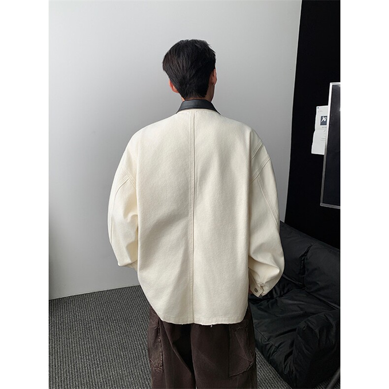 美式复古多口袋工装外套潮流新款宽松休闲拼接设计夹克,男装夹克,星座410-6（原星座1304-1）