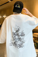 夏季新款龙年斑驳印花短袖T恤宽松M~5XLXZ604-DT216-P25控39，男装T恤，星座604