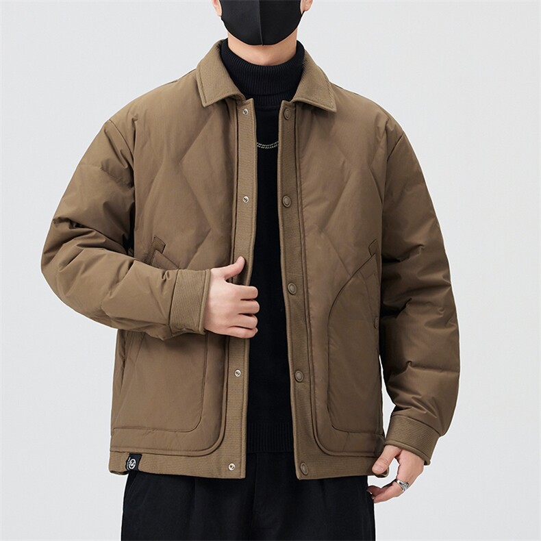 口罩风新标90白鸭绒2025潮流时尚拼接羽绒服男YR6062-P200，男装羽绒服，电商D240-242