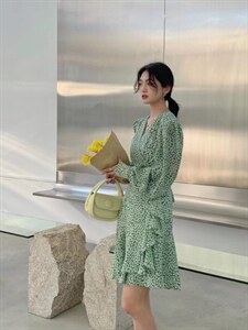 韩系小碎花仙仙裙图片