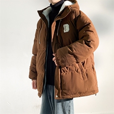 冬季青少年灯芯绒连帽棉衣潮牌羊羔毛加绒加厚棉服外套5305-P85，男装棉衣，电商B306
