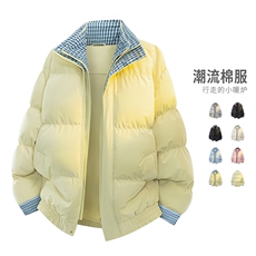假两件潮流格子棉衣男士冬季休闲潮流百搭保暖外套MY2515-P85，男装棉衣，星座610（原A335）