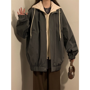 大口袋假两件连帽夹克大码新款夹克外套XZ102B-1-JK2566P75图片