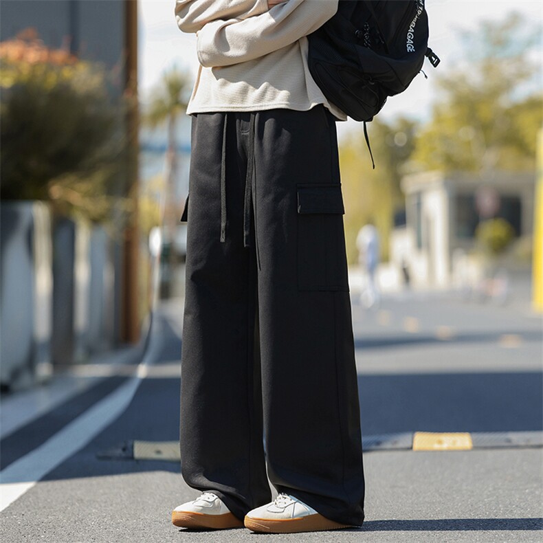 2025秋冬新款休闲男裤厚款直筒宽松松紧腰橡筋工装裤子潮3361-P42,男装工装外套,星座1006
