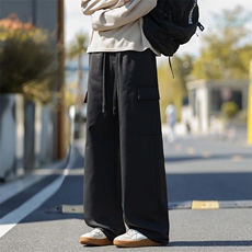 2025秋冬新款休闲男裤厚款直筒宽松松紧腰橡筋工装裤子潮3361-P42，男装工装外套，星座1006
